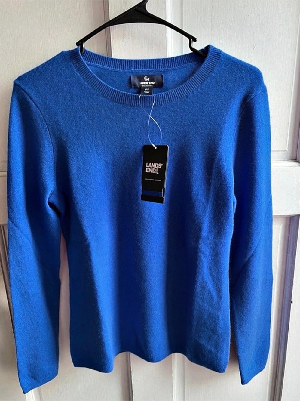 Lands' End Women's Cashmere Crewneck Sweater Blue XS